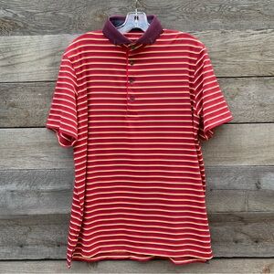 Greyson Golf Shirt Polo Mens M Performance Striped Preppy Resort Colorful